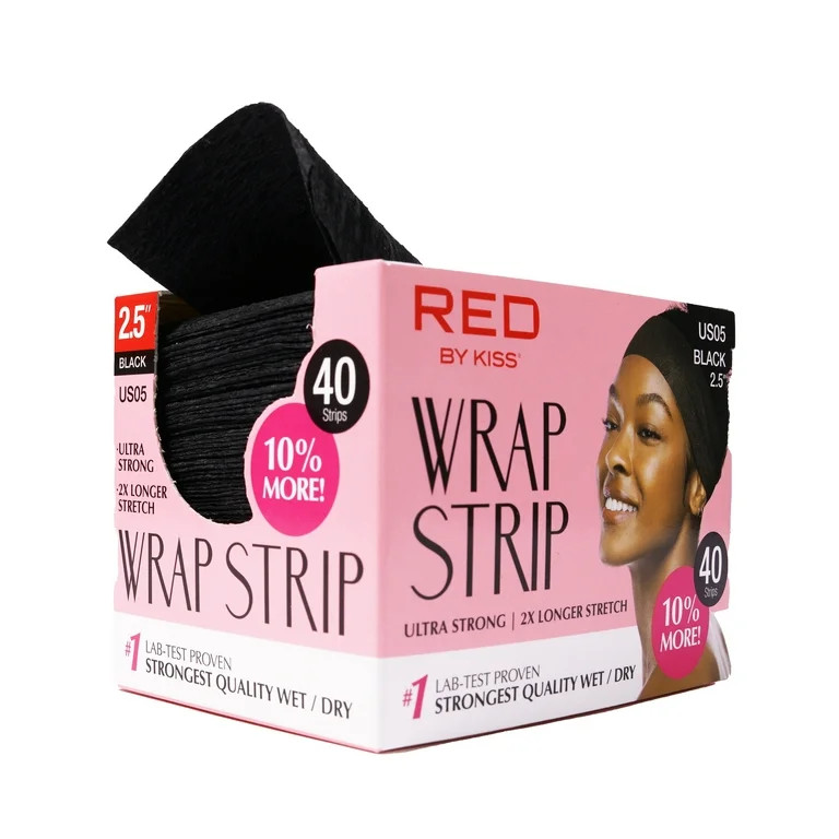 Red by Kiss Wrap Strip, Ultra Strong 2X Longer Stretch, 40 Strips (1 PACK - 2.5", Black) | Walmart (US)