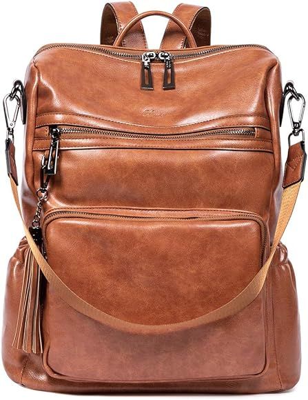 CLUCI Backpack Purse for Women Fashion Leather Designer Travel Large Ladies Shoulder Bags with Ta... | Amazon (US)