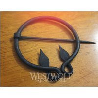 Hand-Forged Black Steel Double Leaf Brooch | Etsy (US)