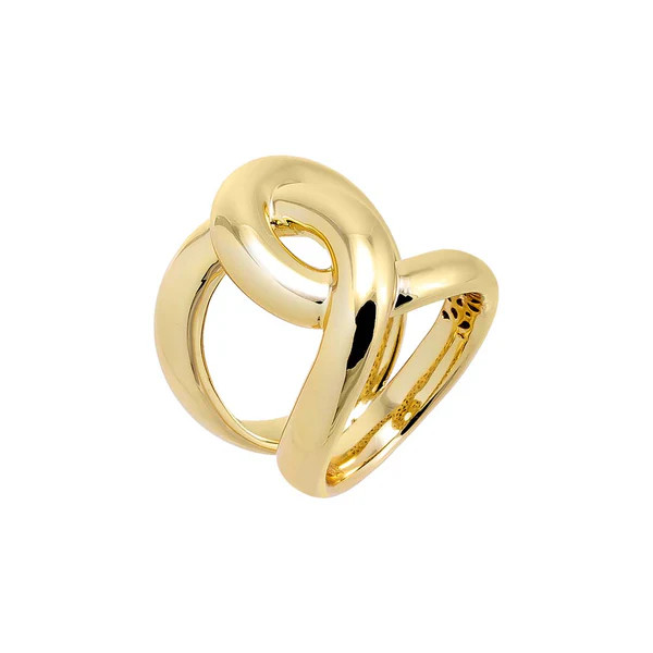 Elongated Solid Intertwined Chunky Chain Ring | Adina Eden