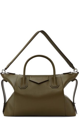 Khaki Medium Soft Antigona Tote | SSENSE