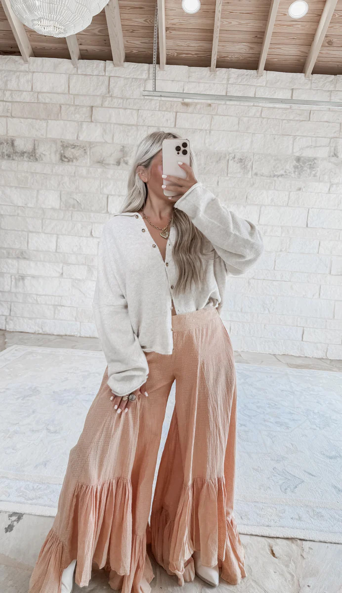 My Comfort Space Wide Leg Ruffle Hem Pants | CK Squared Boutique