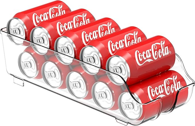Simple Houseware Soda Can Organizer and Dispenser for Refrigerator / Pantry, Clear | Amazon (US)