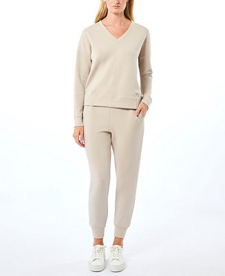 Women's Yummy V-Neck Sweatshirt and Jogger Matching Set | Macy's