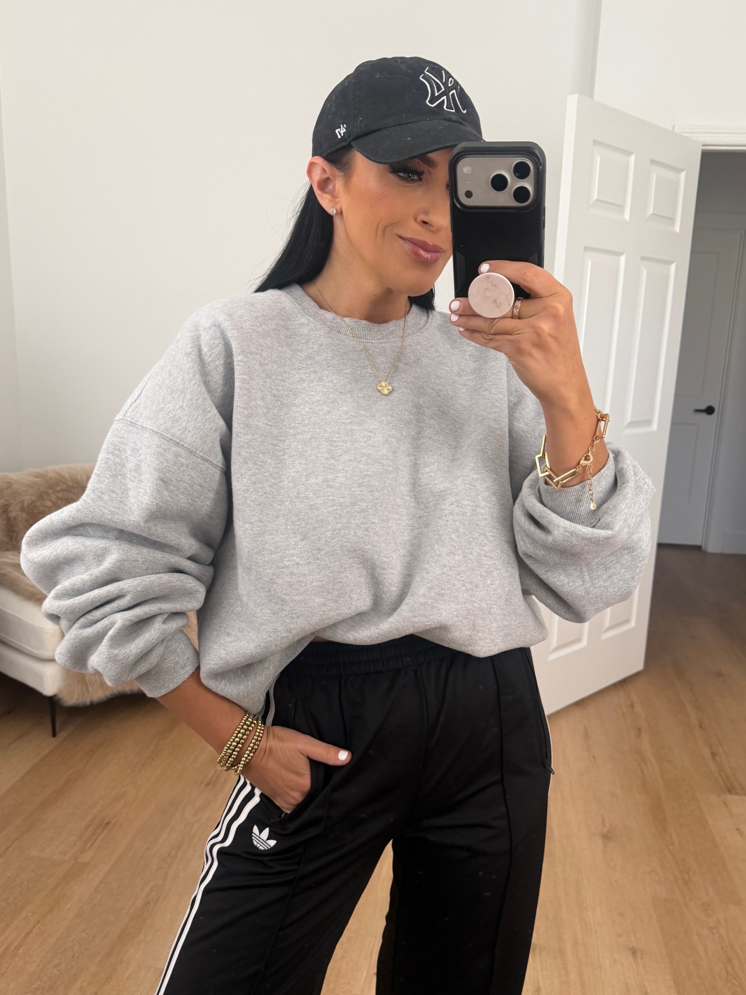 Adidas firebird loose track pants black wearing size small 