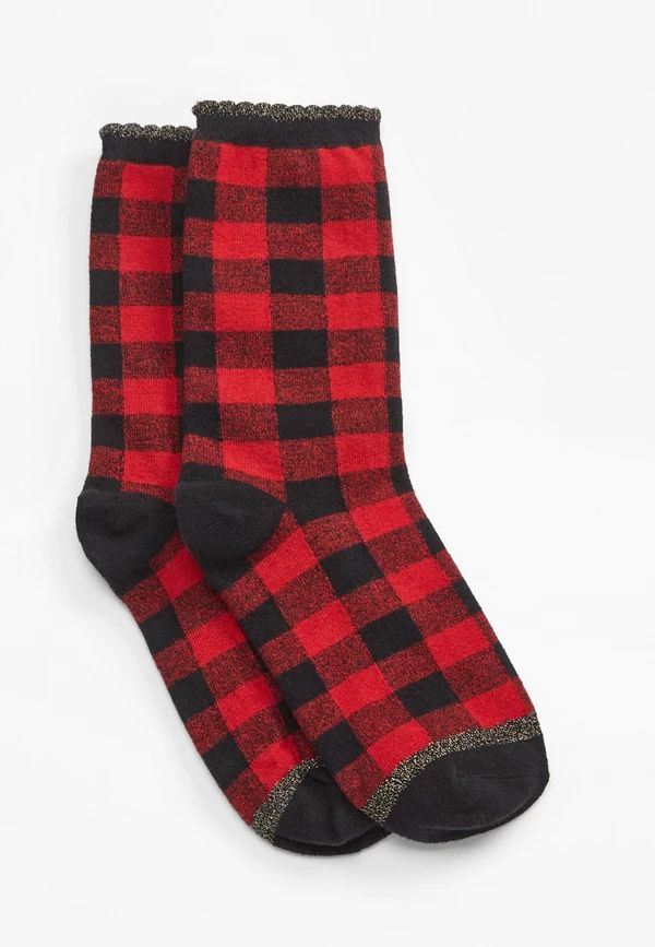 Hearth & Home Buffalo Plaid Crew Socks | Maurices