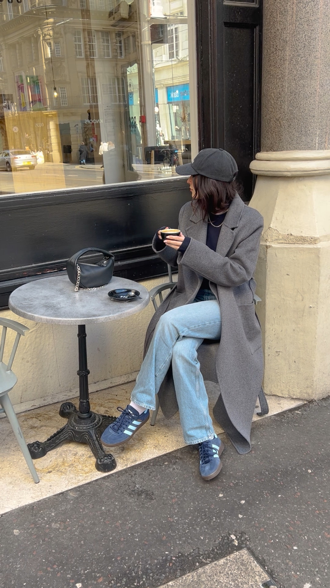 silver chain necklace, belted wool coat, cotton socks, cashmere jumper, adidas spezials, isabel marant, blue jeans, straight jeans, white tee, by far black bag, silver hoops, crossbody bag, casual style, street style, spring outfit ideas, daisy london jewellery, H&M, arket, uniqlo, cos, astrid & miyu, abercrombie & fitch 

use discount code HANNI15 via coggles for 15% off + free NDD for the Isabel Marant cap 