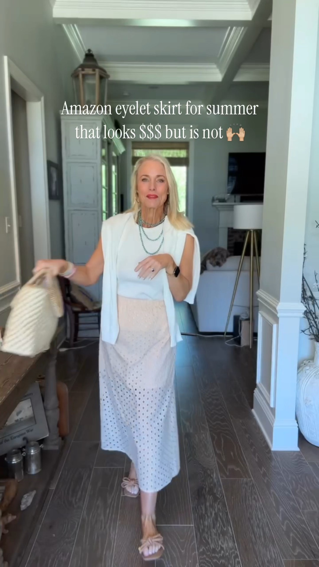 Amazon eyelet skirt for the summer that looks $$$ but is not 🙌🏼

Wearing my true size medium in this look for less skirt! 

#LTKOver40 #LTKSummerEdit #LTKFindsUnder50