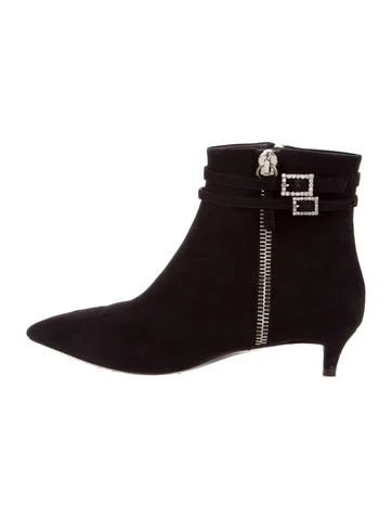 Giuseppe Zanotti Suede Pointed-Toe Ankle Boots | The Real Real, Inc.