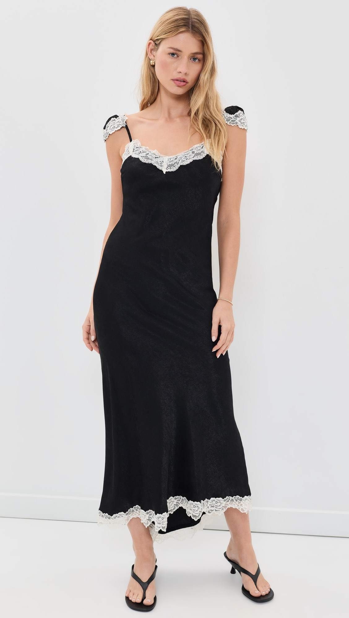 Another Girl | Lace Trim Satin Maxi Slip Dress — shop this pick from Emily's edit