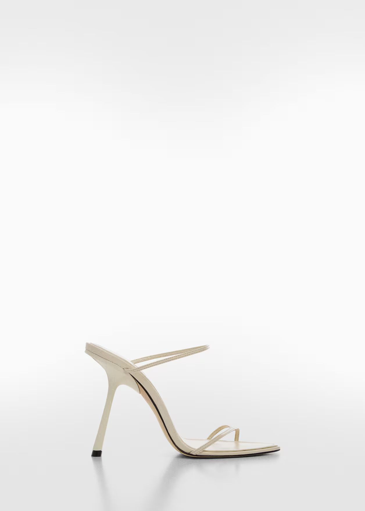 Leather sandal with inclined heel -  Women | Mango USA | MANGO (US)