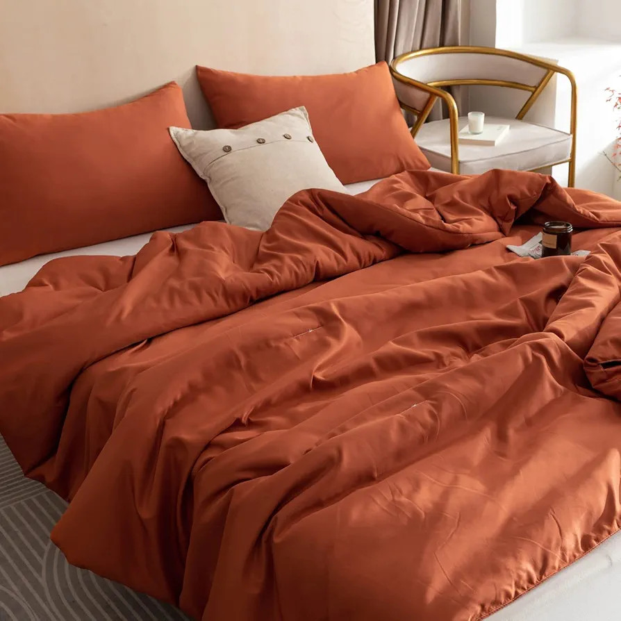 ROSGONIA Burnt Orange California King Comforter Set,3pcs (1 Boho Terracotta Cal King Comforter & ... | Amazon (US)