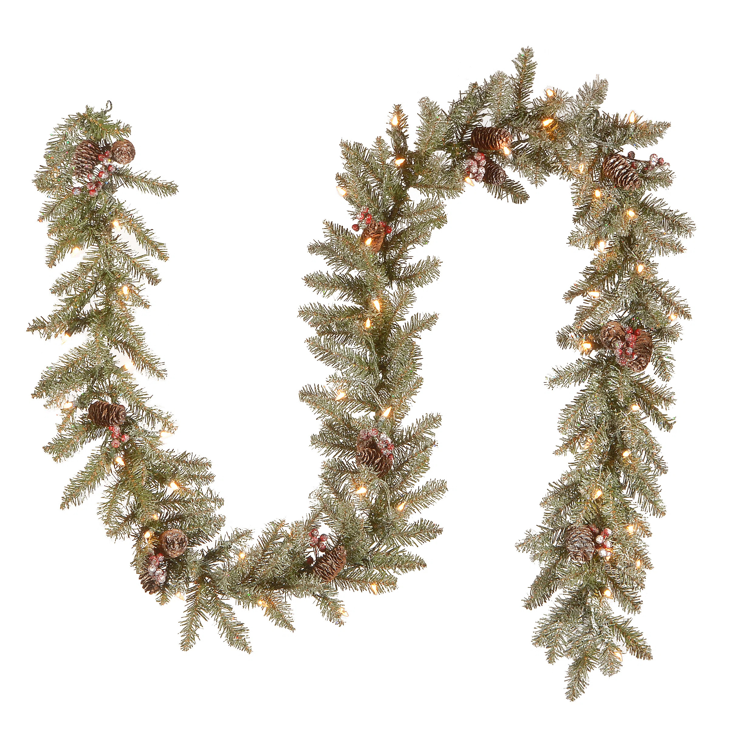 9ft. Dunhill Fir Garland with Clear Lights | Wayfair North America