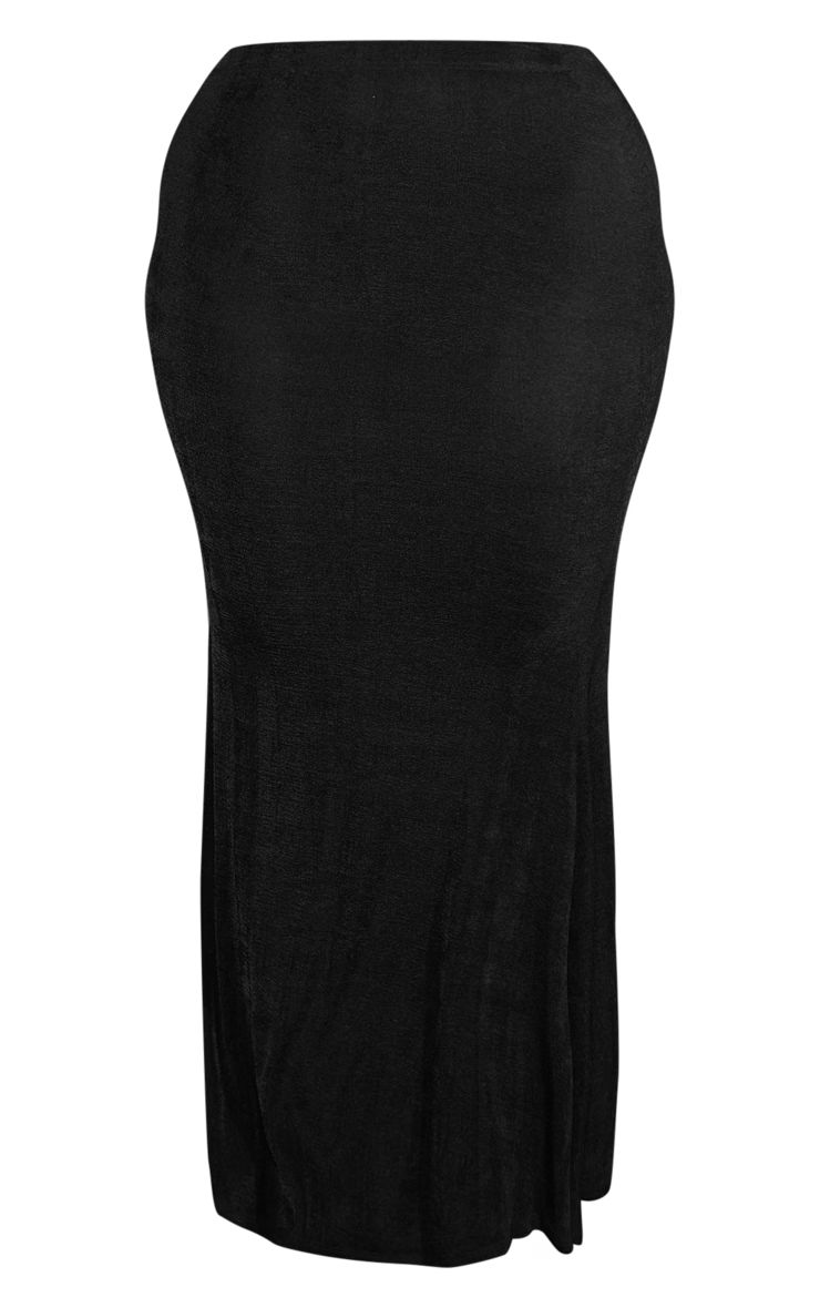 Shape Black Slinky Acetate Low Rise Maxi Skirt | PrettyLittleThing US