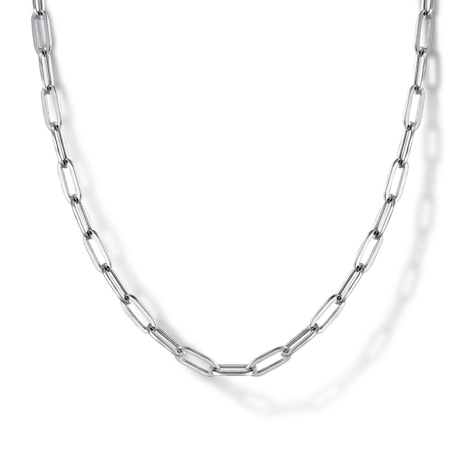 925 Sterling Silver Solid Paper Clip Chain Necklace | Gabriel & Co. Fine Jewelry And Bridal