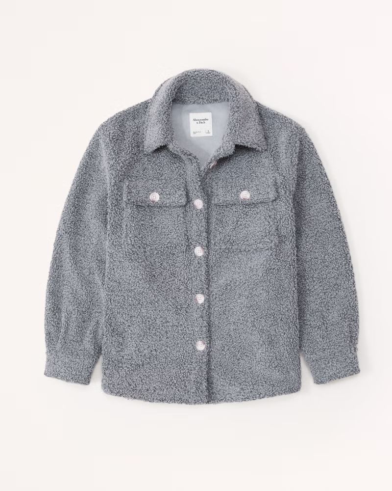 Women's Sherpa Shirt Jacket | Women's Up To 40% Off Select Styles | Abercrombie.com | Abercrombie & Fitch (US)