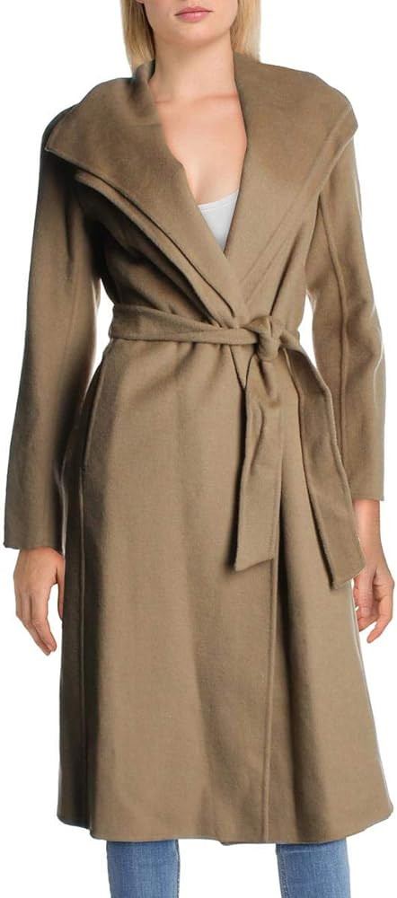 TAHARI womens Slim Fit Double-faced Soft Wool Blend Wrap Coat With Tie Belt – Long Wool Coat | Amazon (US)