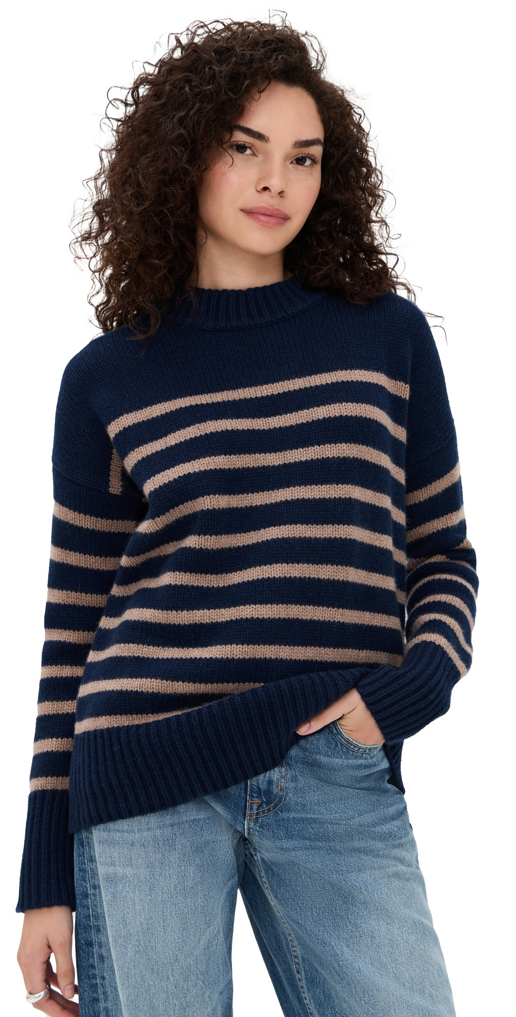 La Ligne Marin Sweater Navy/Tan XL | Shopbop