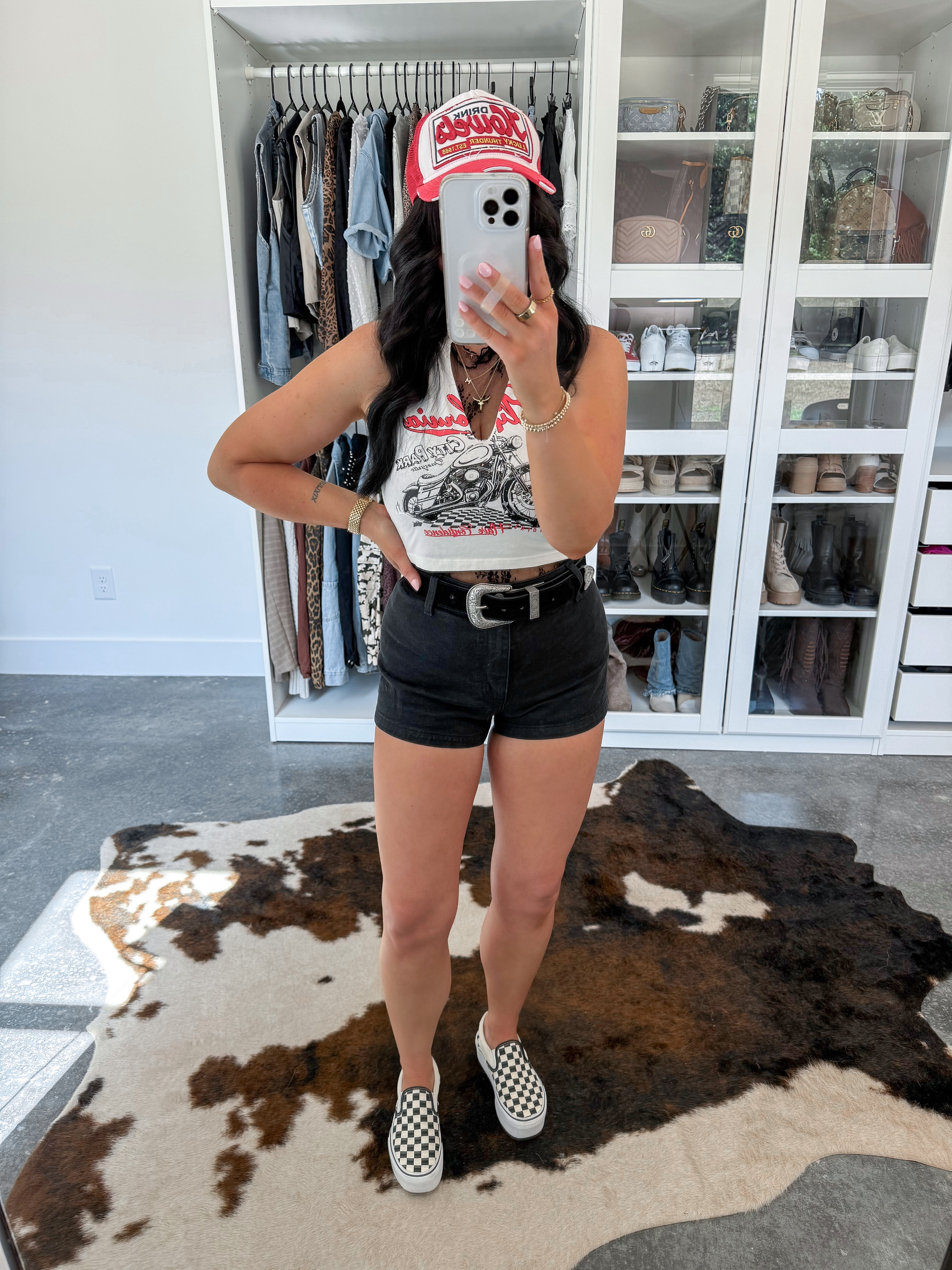 Lace Tank - small
Graphic Tank - small
Shorts - 4
Belt - small
Bralette - medium

Such a simple y'allternative look for summer! I love this graphic tank layered over this sheer black lace tank top! I paired them with these black shorts from Target, added my black suede western belt, this fun red trucker hat & my favorite platform checkerboard vans slip ons! 🖤

 

 #LTKFindsUnder50 #LTKFindsUnder100 #LTKShoeCrush