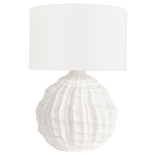 Regina Andrew Caspian  White Textured Ceramic Bedside Table Lamp | Kathy Kuo Home