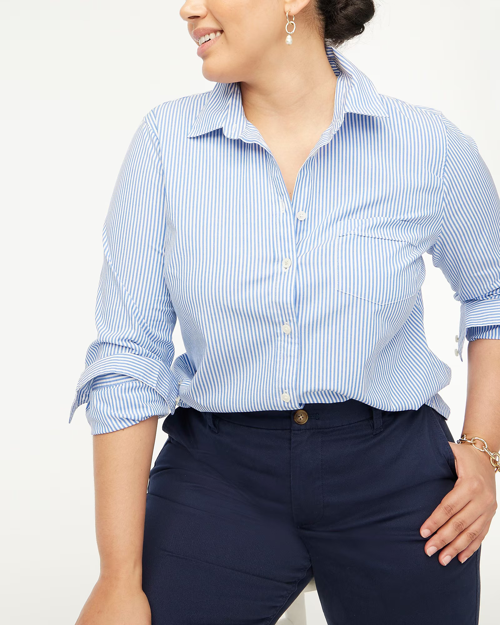 Button-up cotton poplin shirt in signature fit | J.Crew Factory
