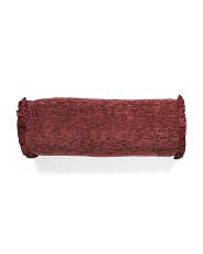7X20 Velvet Chenille Pleated Ruffle Bolster Pillow, Polyester | TJ Maxx