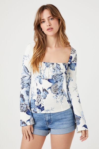Floral Print Square-Neck Top | Forever 21