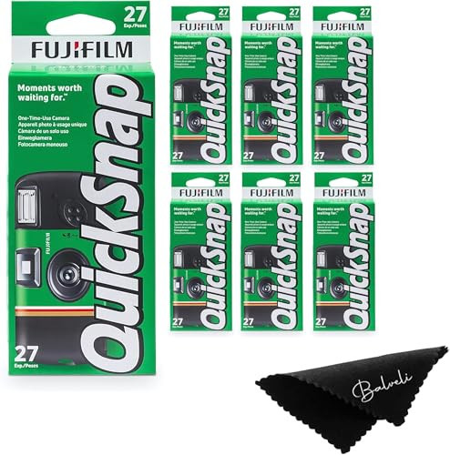 Fujifilm Quicksnap Flash Disposable Camera 400 Iso, 6 Pack, 35mm Camera, 27 Exp, Balveli Coth, Fuji Film Disposable Bulk, 6 Pack of Fuji Disposable Cameras. | Amazon (US)