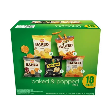 Frito-Lay Baked and Popped Mix Variety Pack Snack Chips, 18 Count Multipack | Walmart (US)