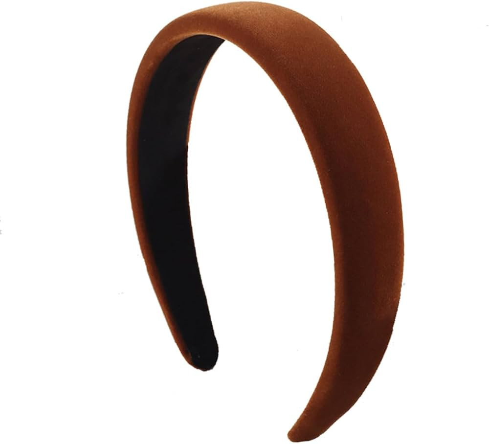 Brown Velvet Padded Headbands for Women Fashion Non slip Comfortable Head Bands for Women (brown,... | Amazon (US)