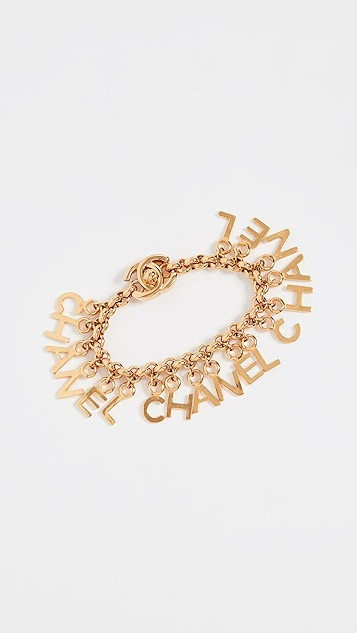 Chanel Gold Letters Charm Bracelet | Shopbop