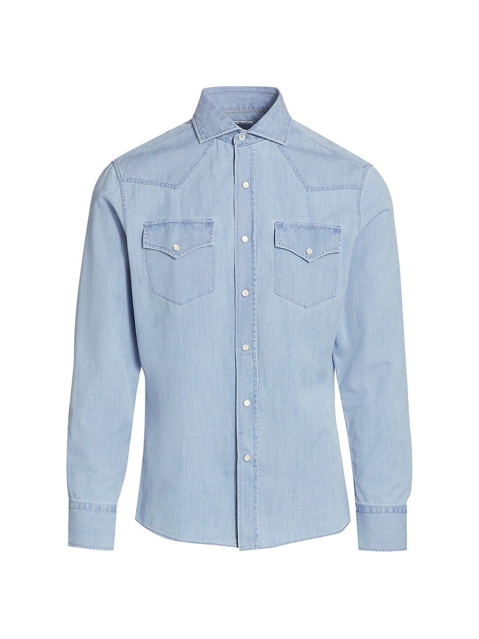 Brunello Cucinelli Men's Western Denim Shirt - Denim - Size XXXL | Saks Fifth Avenue