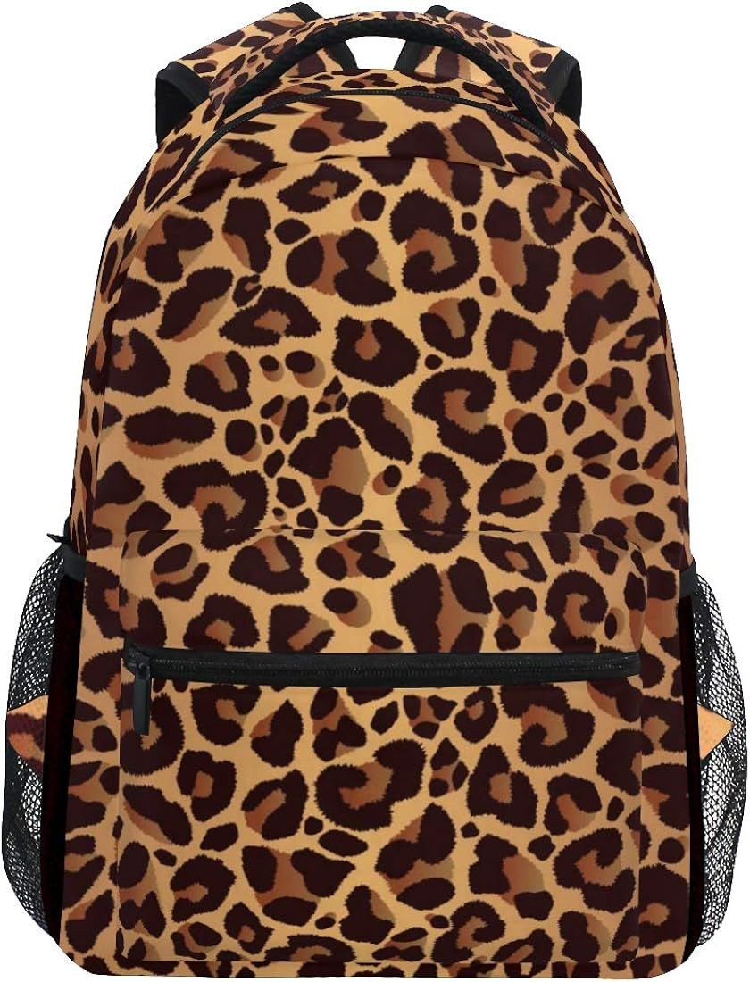 AUUXVA Animal Leopard Print Durable Backpack College School Book Shoulder Bag Travel Daypack for ... | Amazon (US)