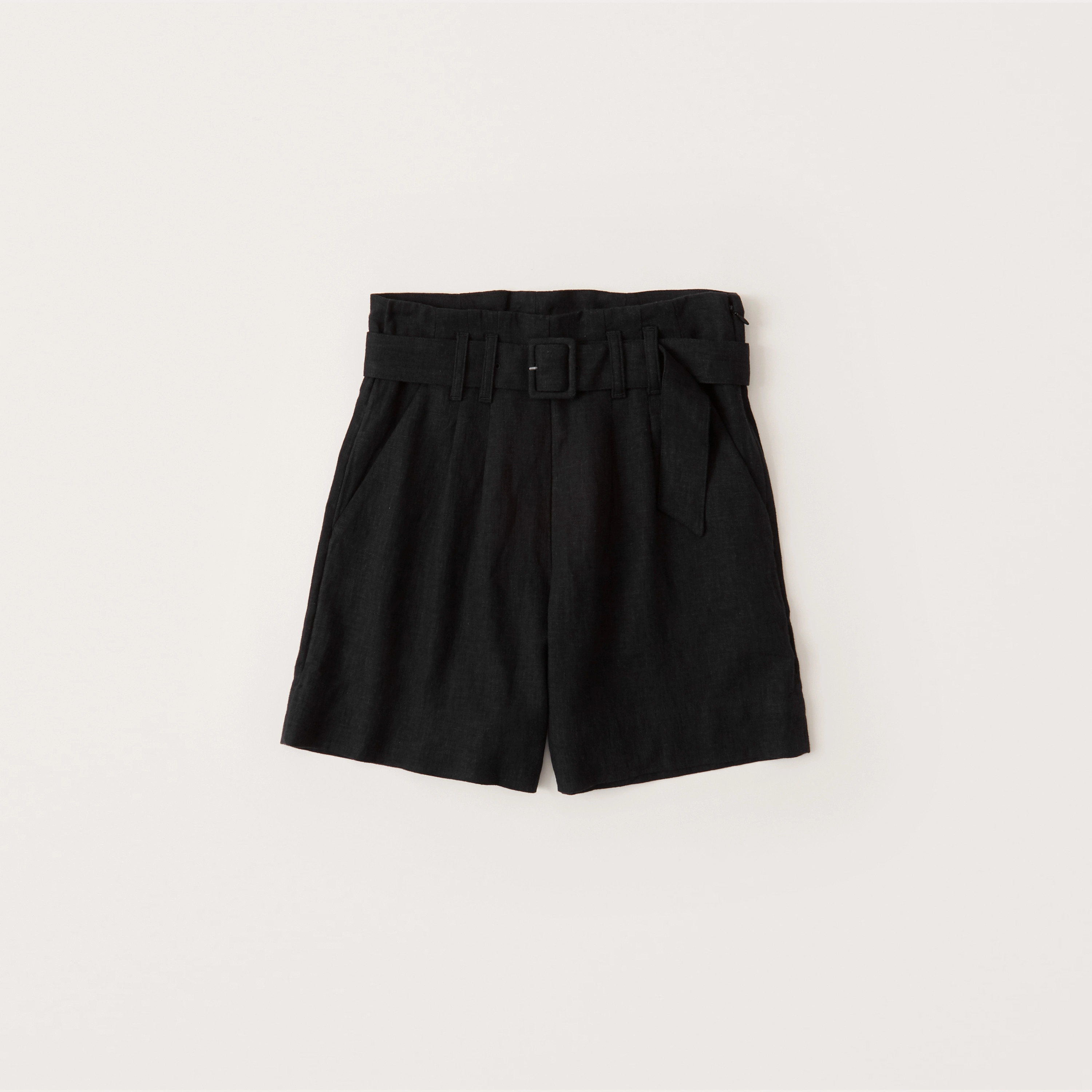 Belted Linen-Blend Shorts | Abercrombie & Fitch (US)