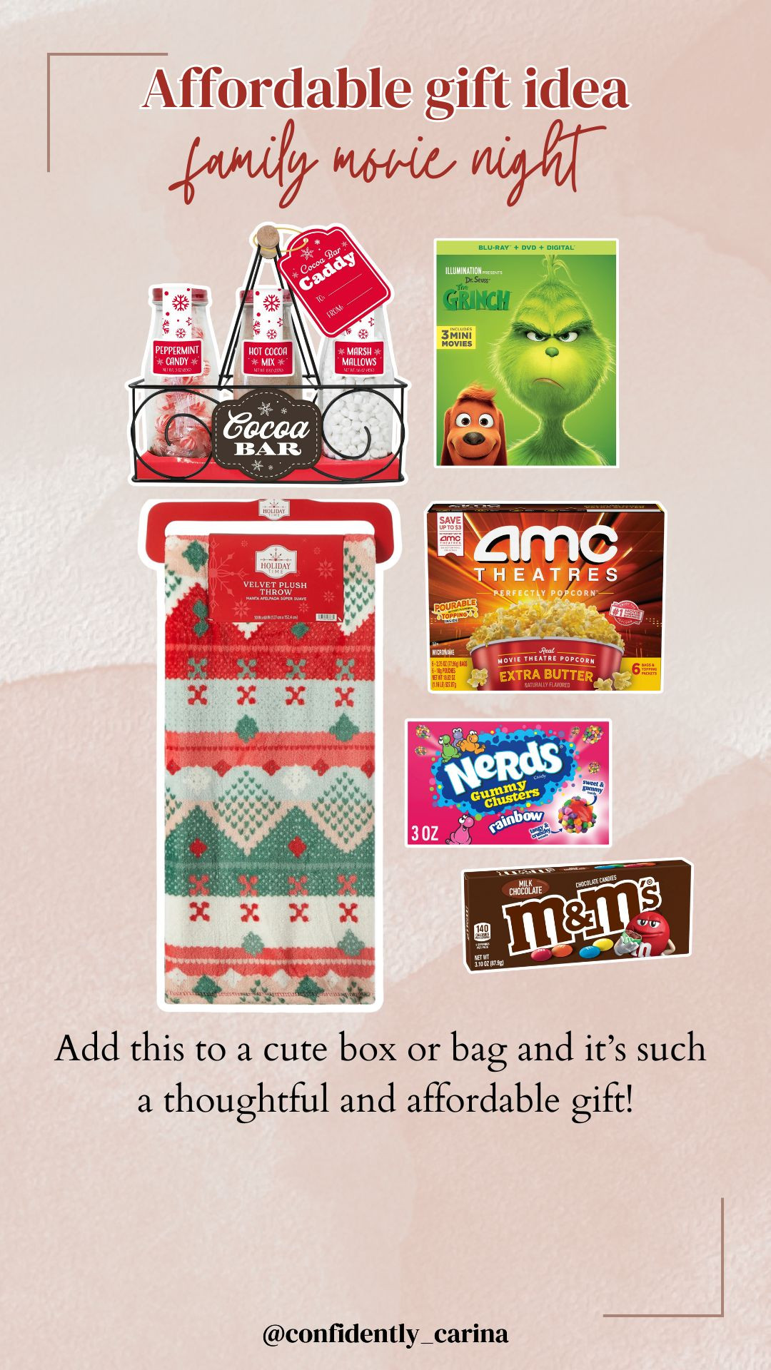 Sharing an affordable gift idea from Walmart! Add a holiday movie, movie snacks, and a comfy blanket to a basket and you've got an easy and affordable gift! 

 #LTKGiftGuide #LTKHoliday #LTKFindsUnder50