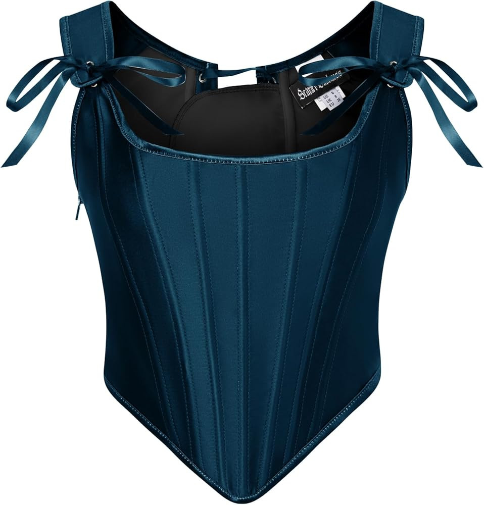 Scarlet Darkness Corset Tops for Women Renaissance Boned Overbust Bustier Corset Top | Amazon (US)