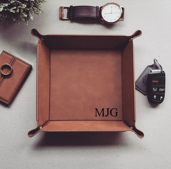Personalized Catch All Tray Vegan Leather Valet Tray Valet | Etsy | Etsy (US)