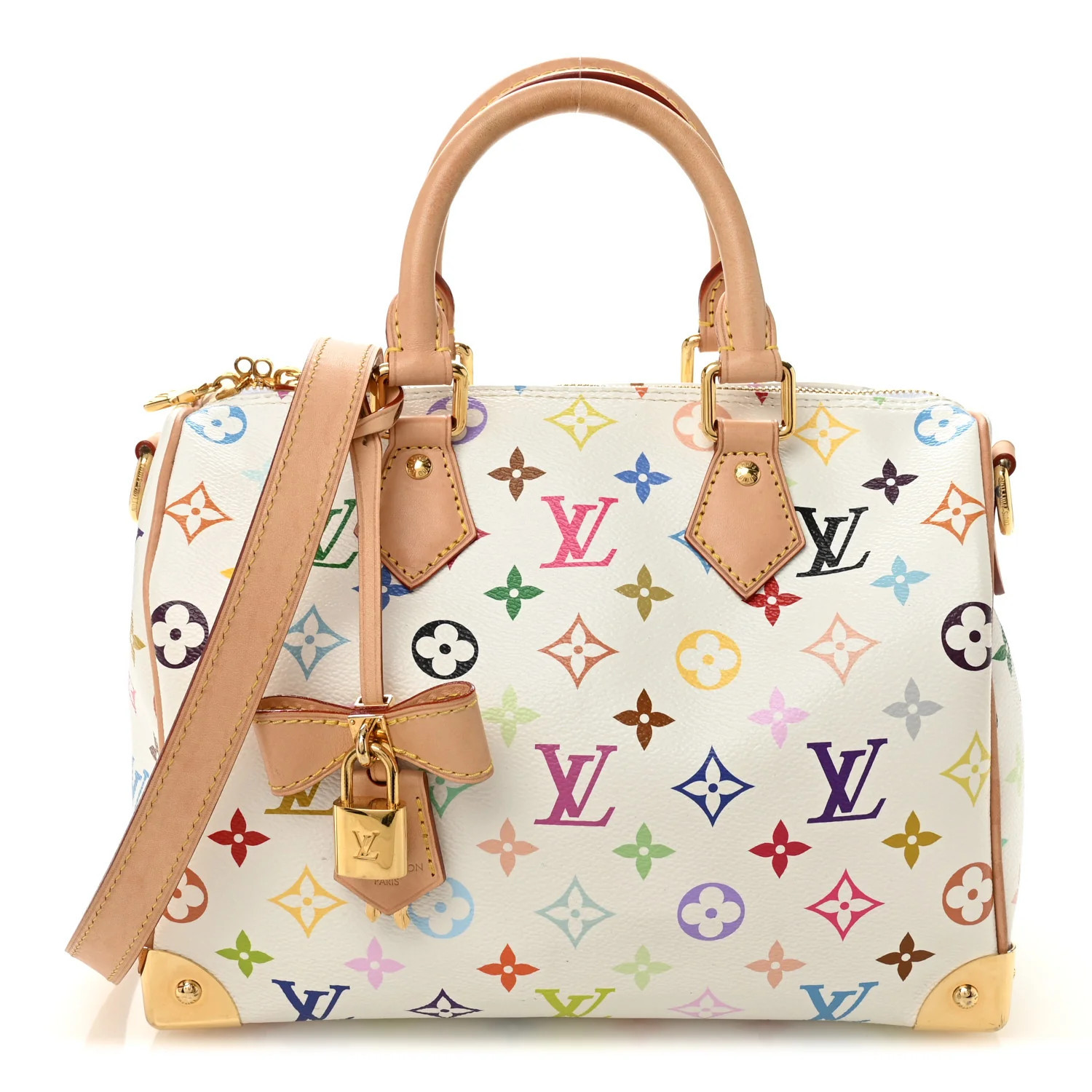 Louis Vuitton LV X TM Monogram Multicolor Speedy Bandouliere 25 White | FASHIONPHILE (US)