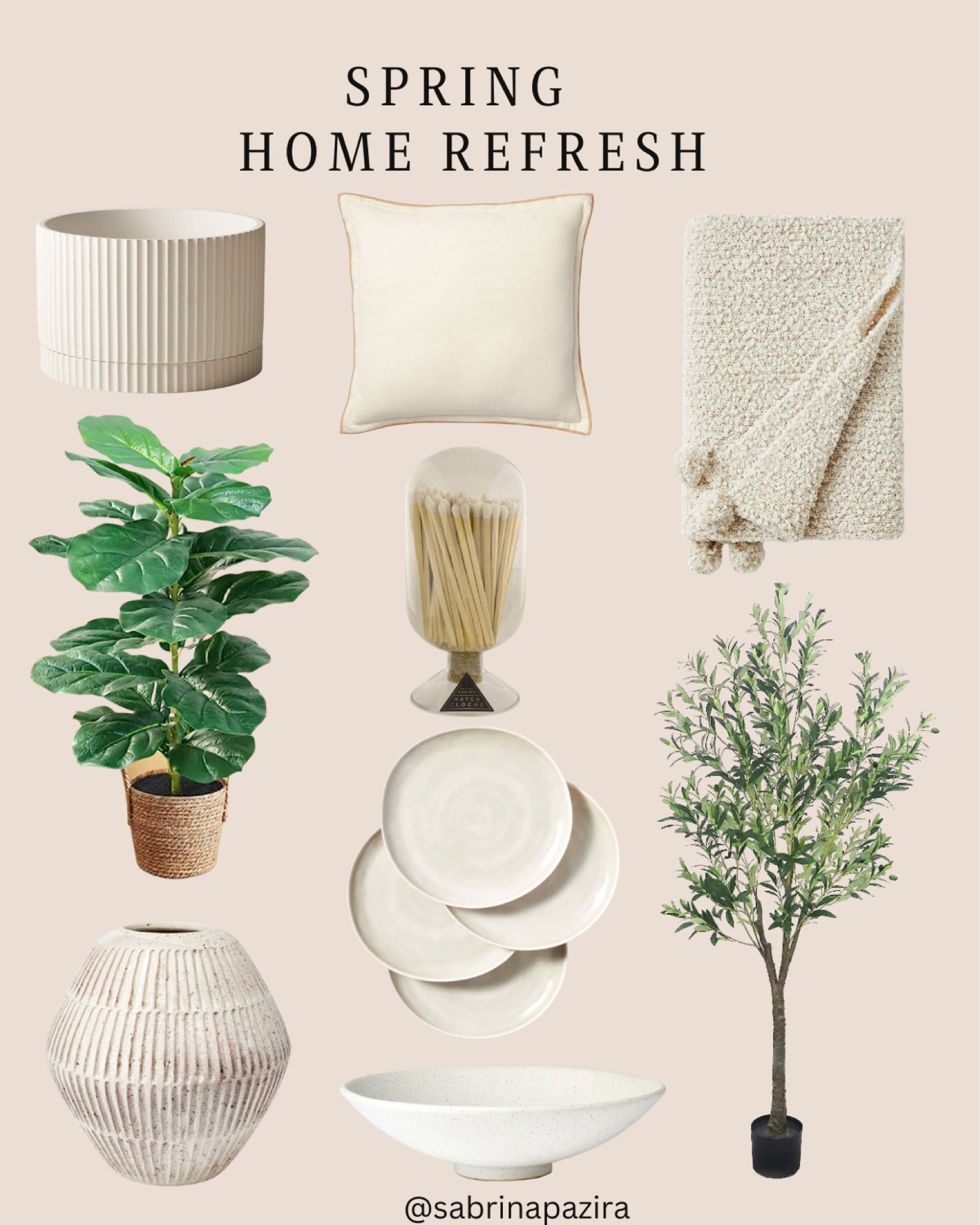 Spring home refresh, neutral, planter, greenery, faux plants, match cliche, throw pillow, throw blanket, vase, plates, home decor 

#LTKhome #LTKunder100 #LTKSeasonal