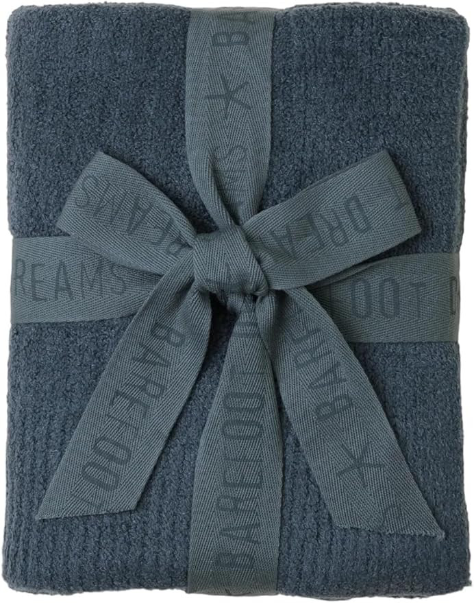 Barefoot Dreams CozyChic Lite Ribbed Baby Blanket, Smokey Blue 30"x40" | Amazon (US)