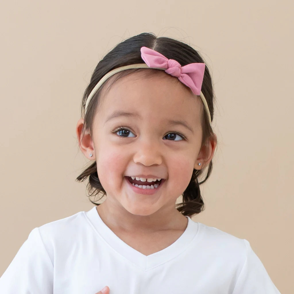 Tiny Nylon Bow in Apple Blossom | Kyte Baby