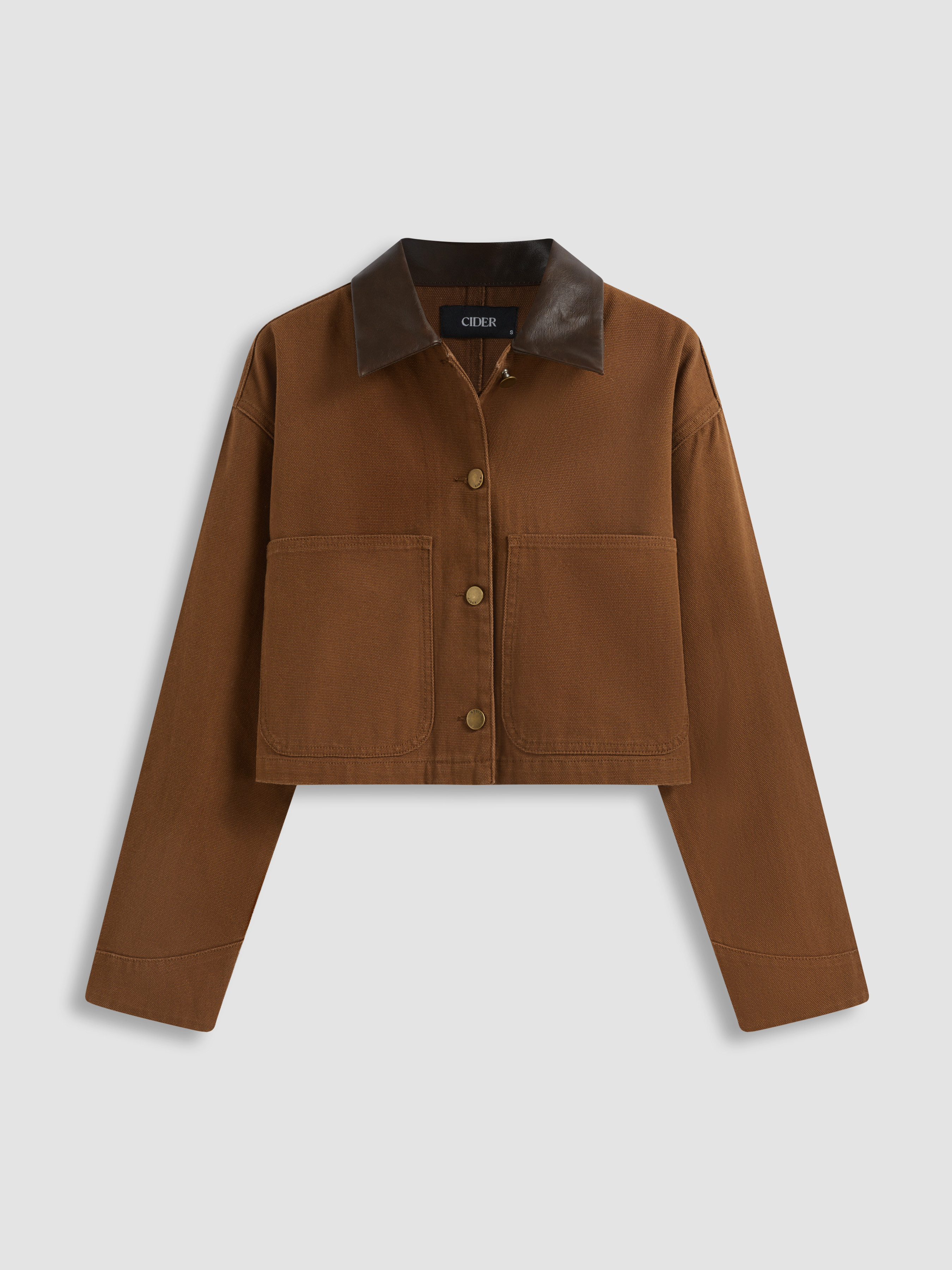 Denim Denim Collar Solid Button Pocket Jacket For Holiday | Cider