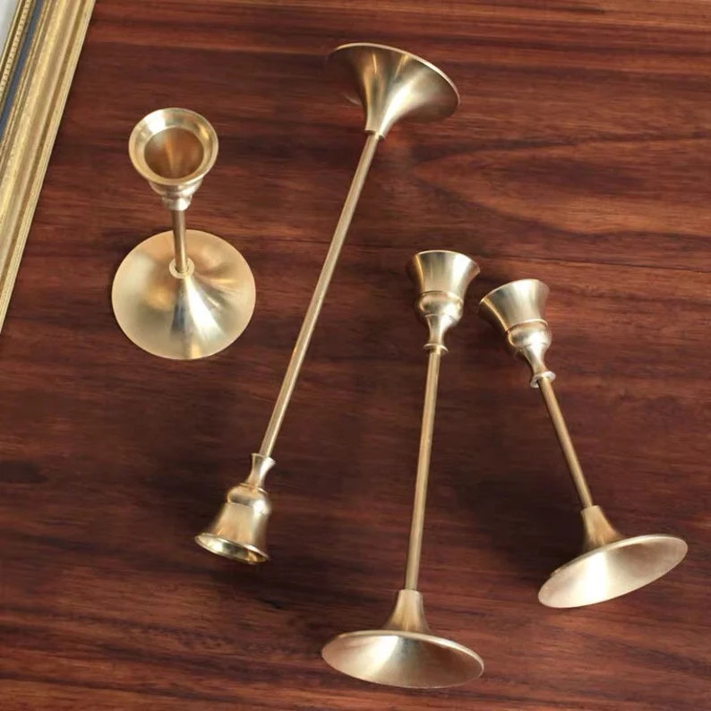 Unlacquered Solid Brass Candle Holder/table Decoration/candle | Etsy | Etsy (US)