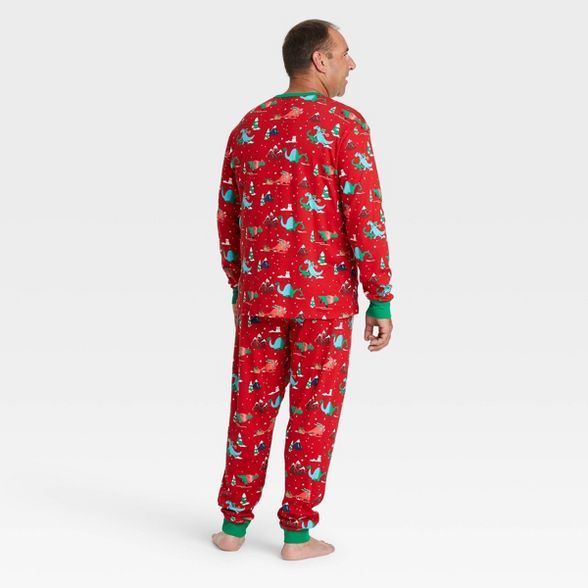 Men's Holiday Dino Print Pajama Set - Wondershop™ Red | Target