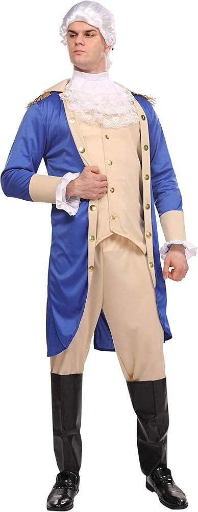 Maxim Party Supplies Adult George Washington Colonial Patriot Costume For Men President 4 Piece O... | Amazon (US)