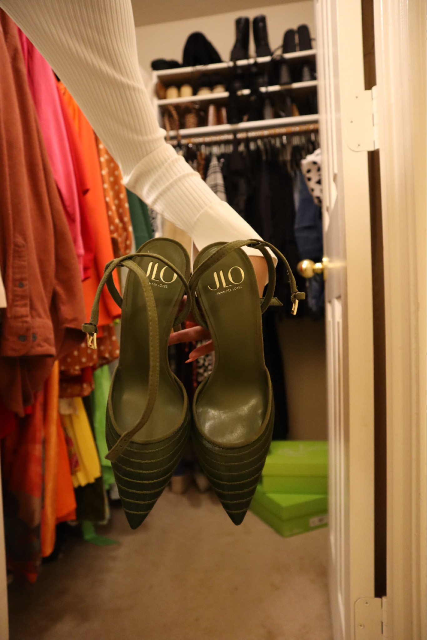 J. Lo deep green heels—size up & wear for a fun night out or an elevated work day look 

#LTKsalealert #LTKshoecrush #LTKunder100