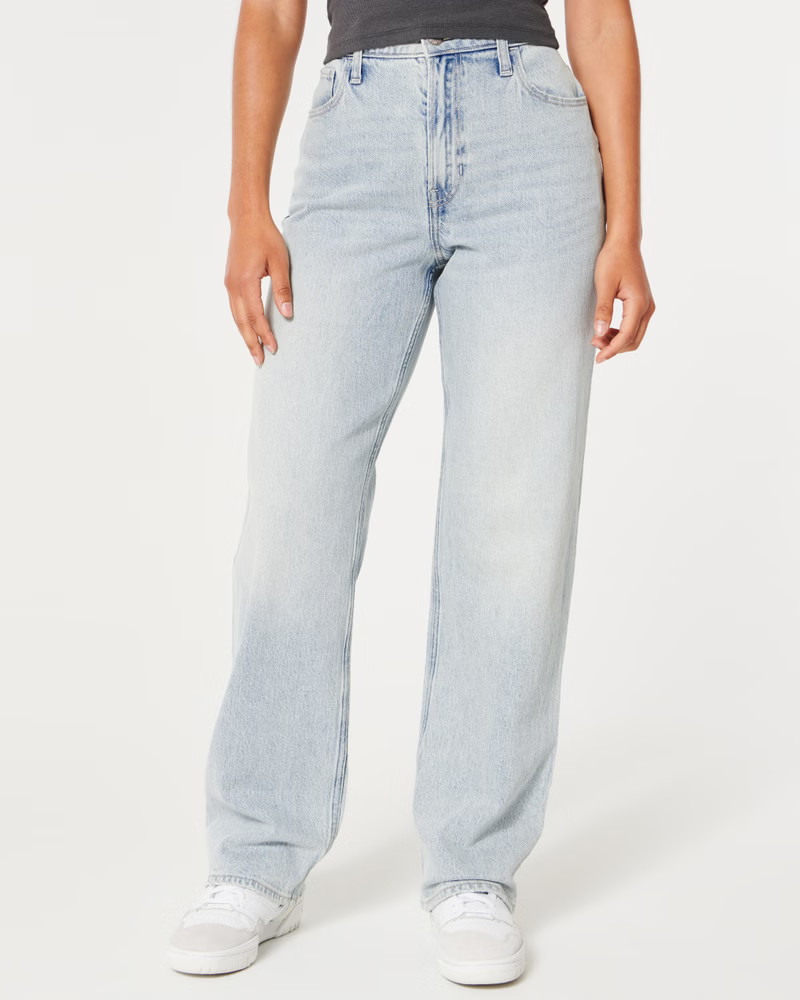 Ultra High-Rise Light Wash Dad Jeans | Hollister (UK)