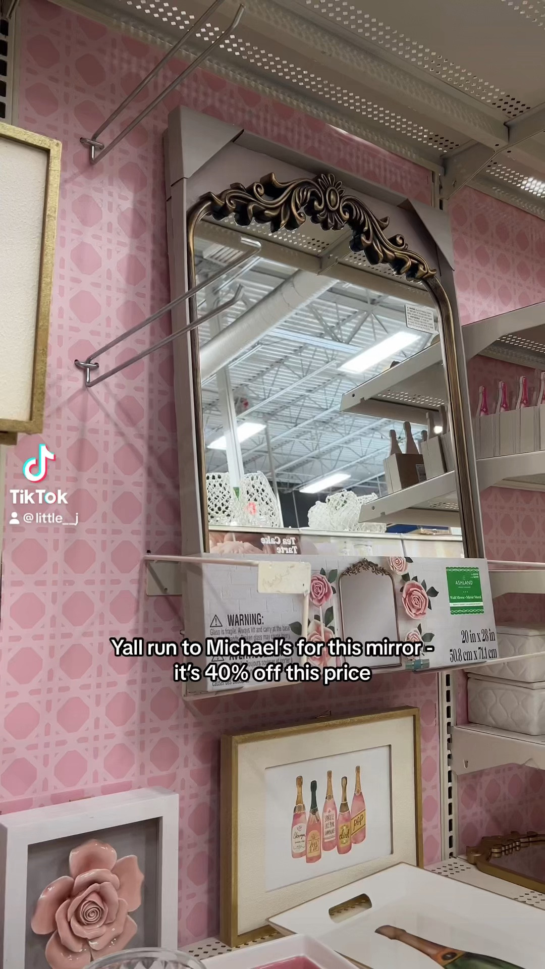 Michaels Ashland brand ornate mirror