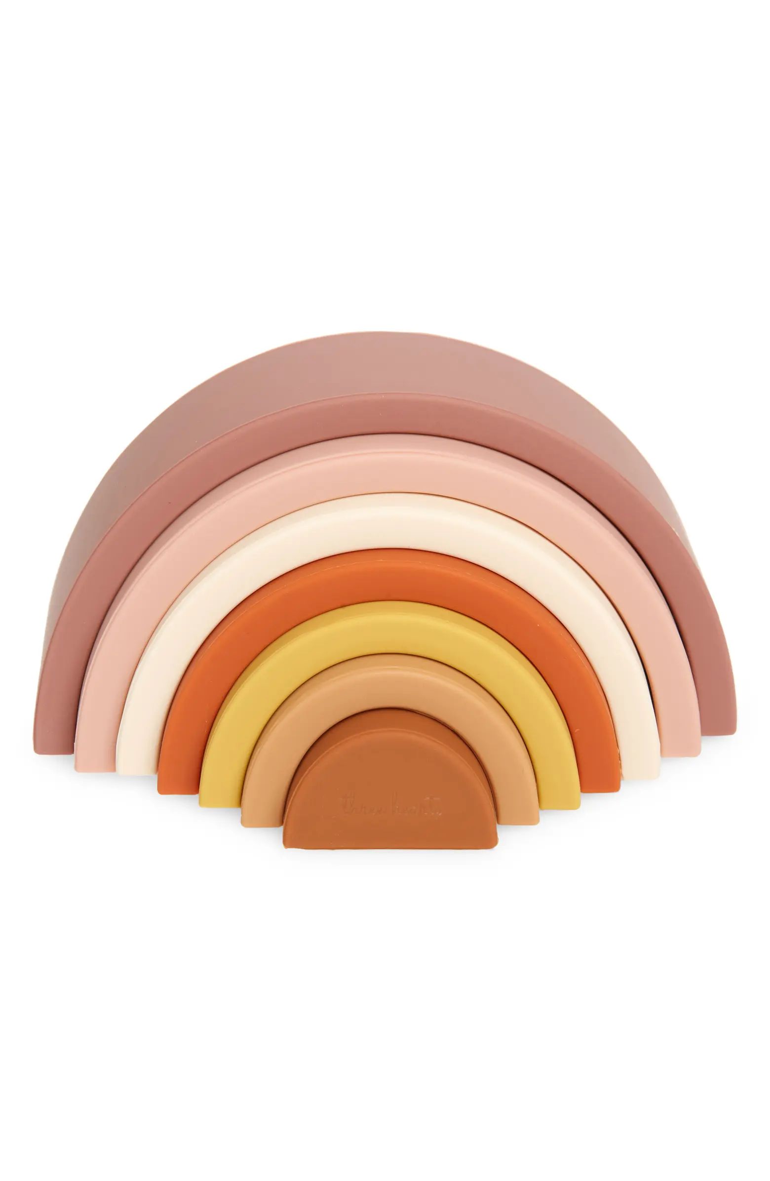THREE HEARTS Rainbow Silicone Stacker Toy | Nordstrom | Nordstrom