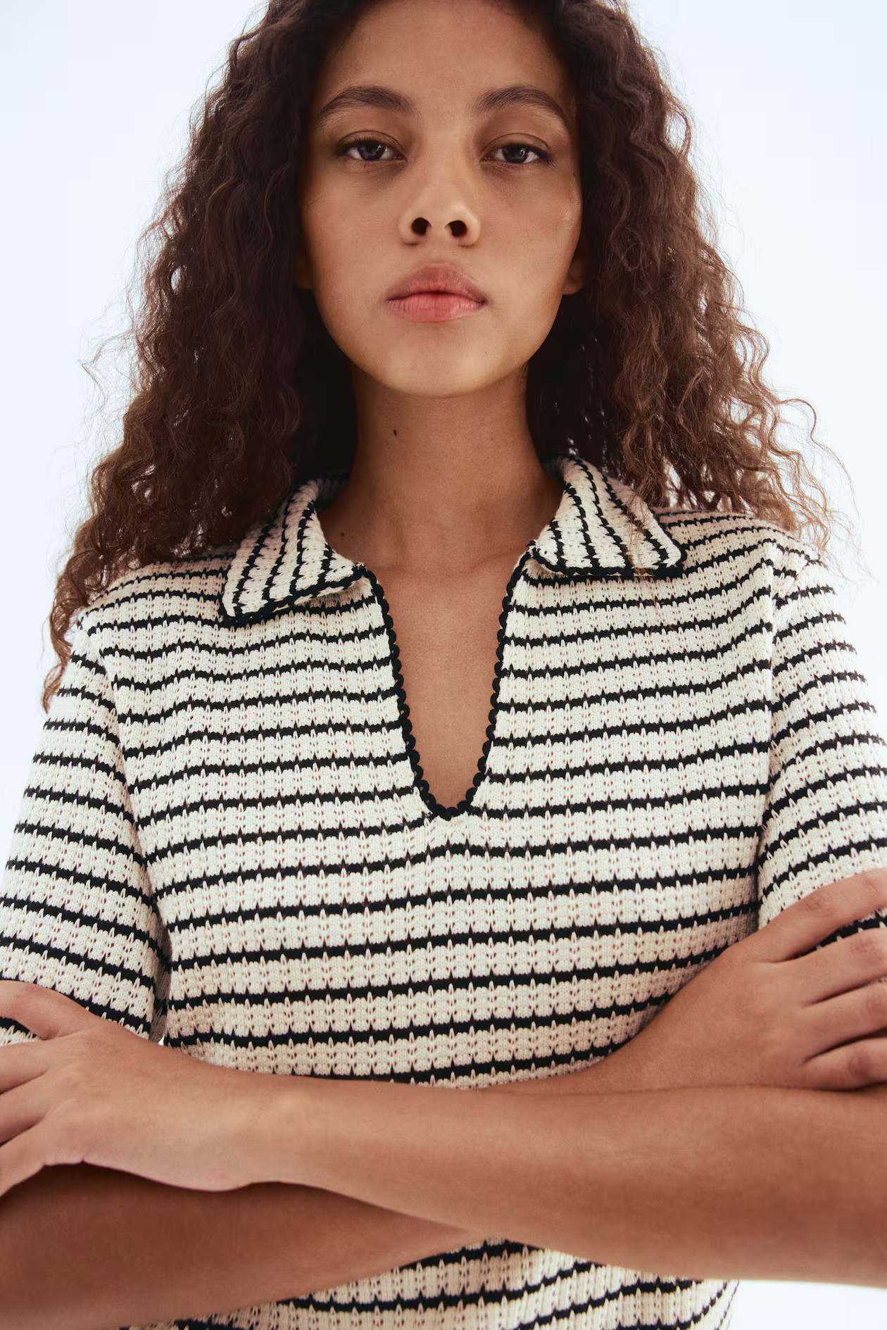 Textured-knit collared top | H&M (UK, MY, IN, SG, PH, TW, HK)